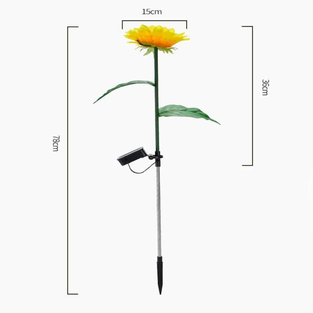 Solcells-solros trädgårdslampa 78 cm
