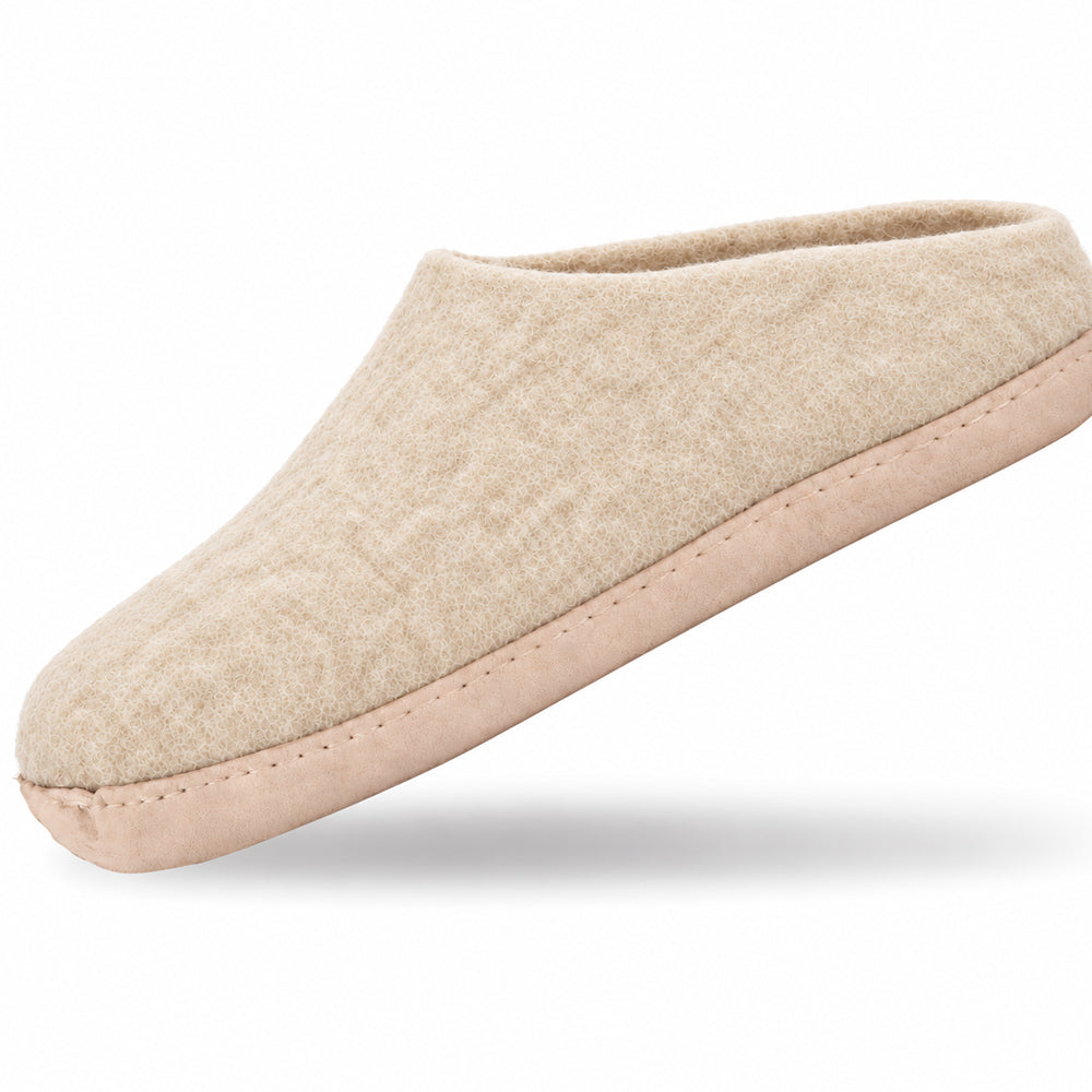Ulltofflor (100% ren ull) - Modell Beige med mockasula