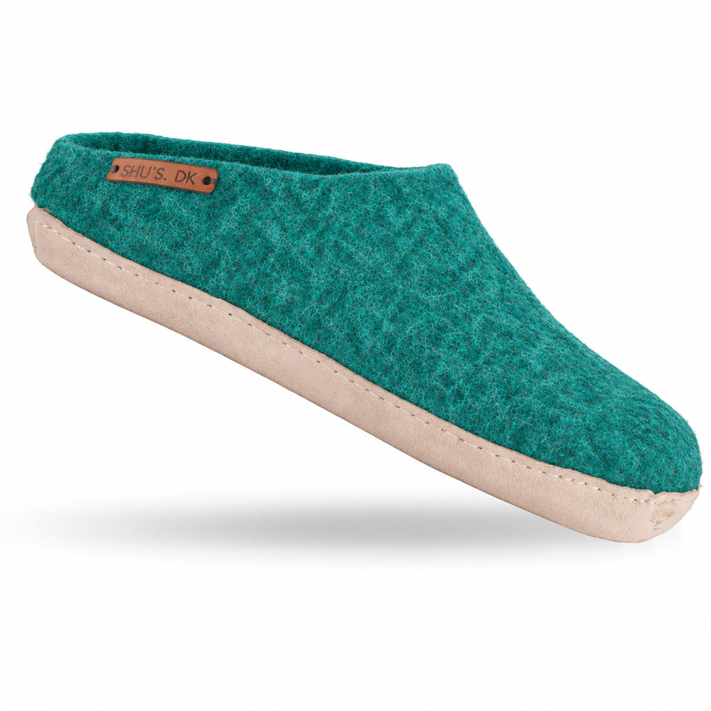 Ulltofflor (100% ren ull) - Modell Ocean Mist med mockasula