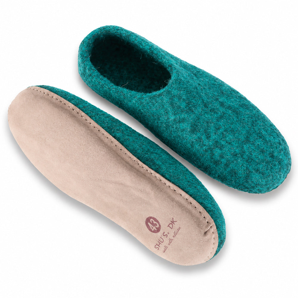 Ulltofflor (100% ren ull) - Modell Ocean Mist med mockasula