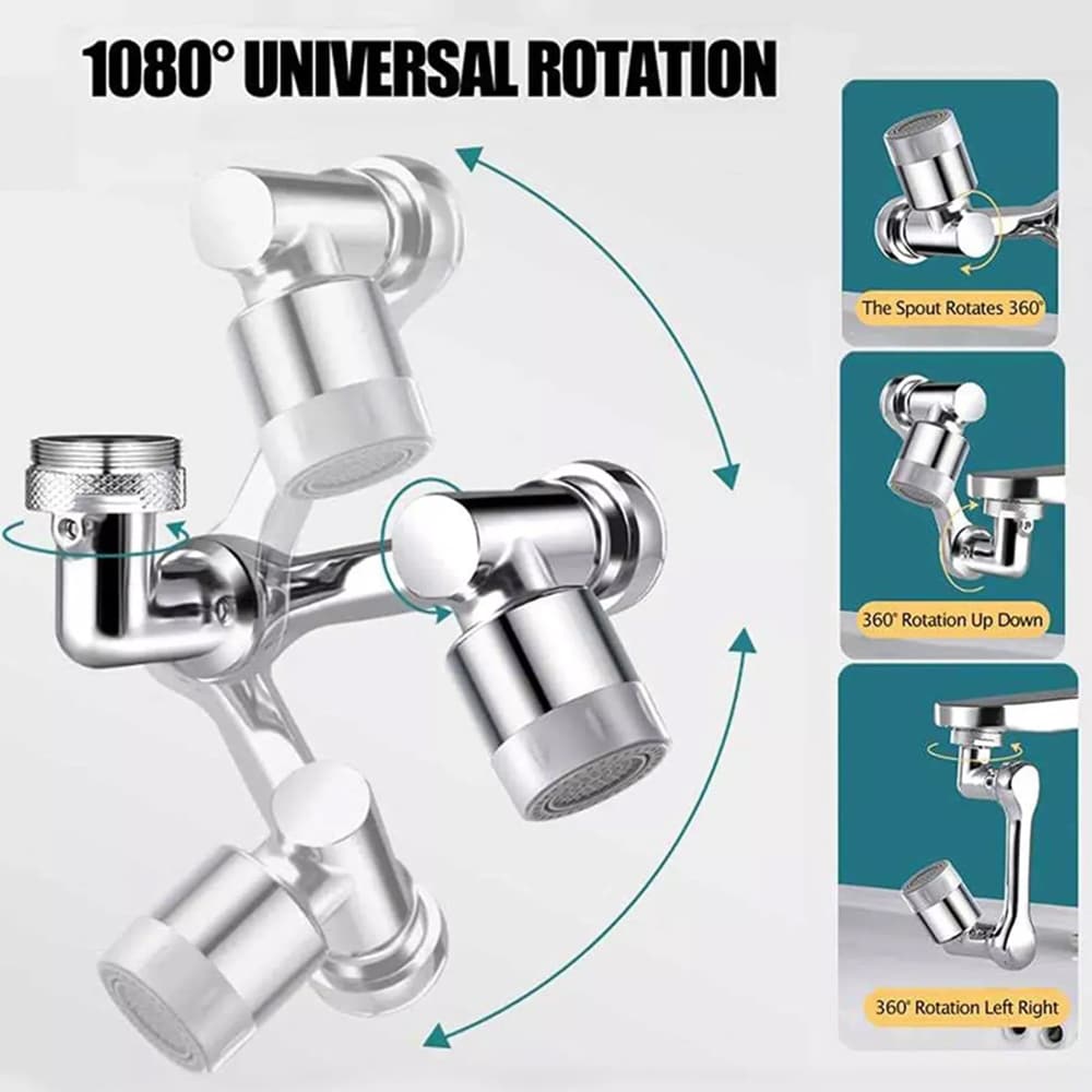 Kranförlängare - 360 grader - 2 sprayfunktioner -