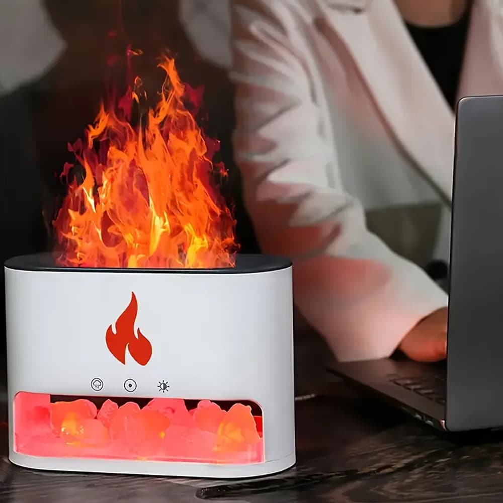 Vulkan Luftfuktare & Aroma Diffuser 240 ml med Kristallsalt