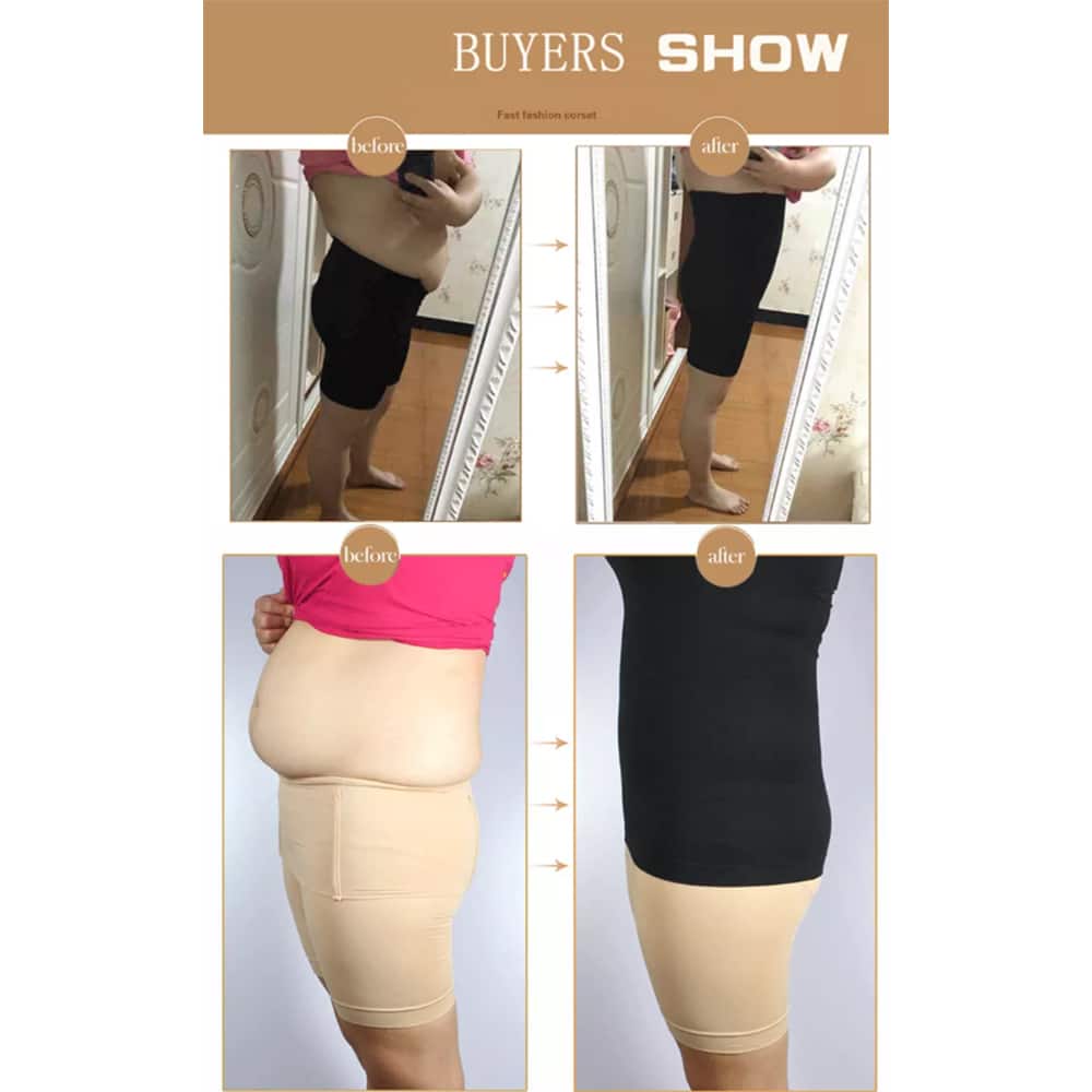 Shapewear-shorts med høyt liv – svart eller beige