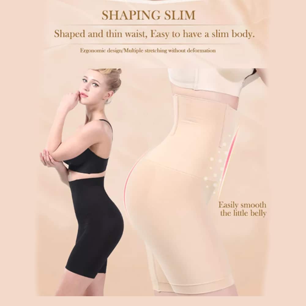 Shapewear-shorts med høyt liv – svart eller beige