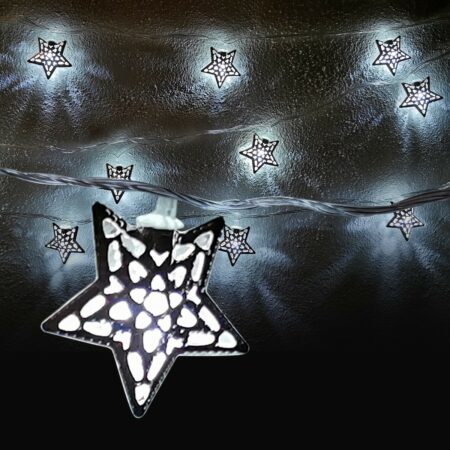 LED-ljuskedja med Silverstjärnor (3