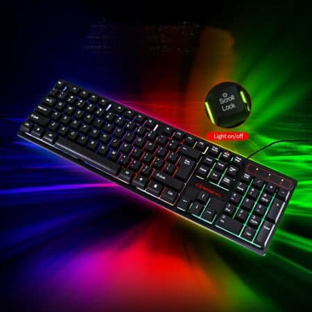 Backlight gamer-tangentbord – modell KR-6300 Ergonomisk design