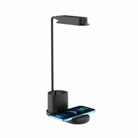 LED-bordslampa med dimmer och trådlös laddare för smartphones (3-i-1)