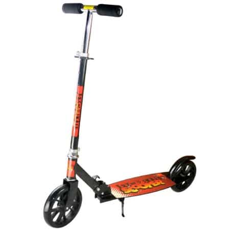 Sparkcykel med stora hjul och bakbroms hopfällbar (svart /orange)