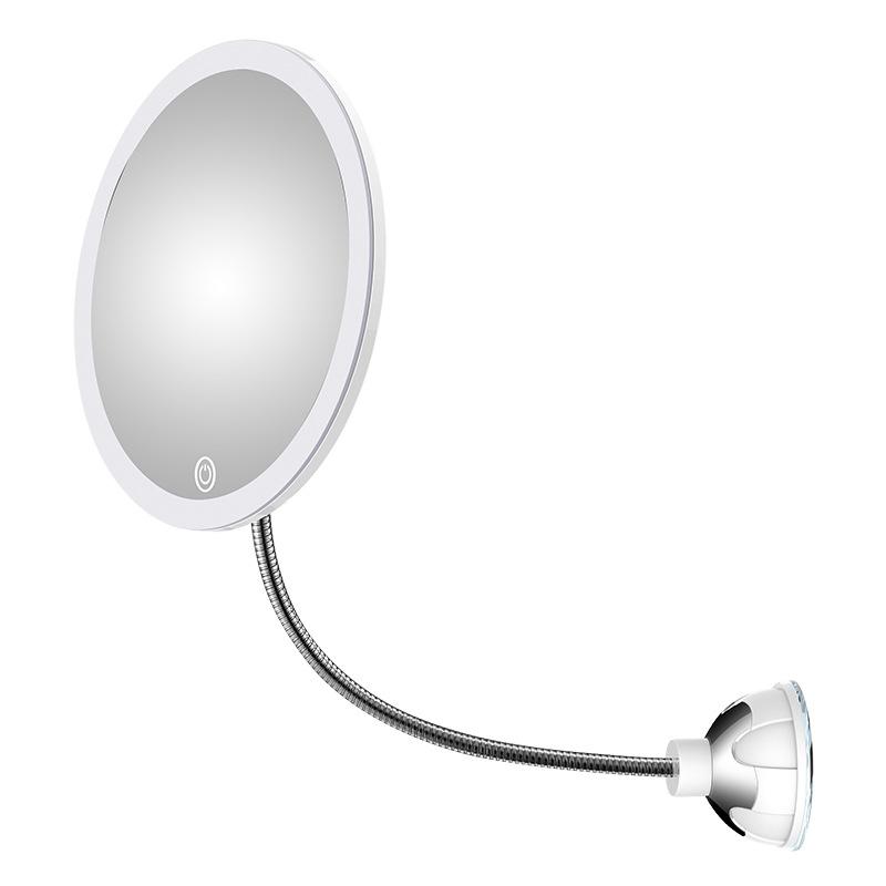 Sminkspegel LED 10 x zoom med sugpropp och flexibel arm