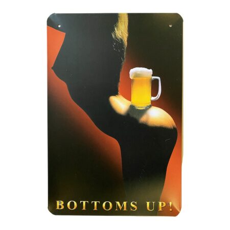 Metallskylt - Bottoms Up