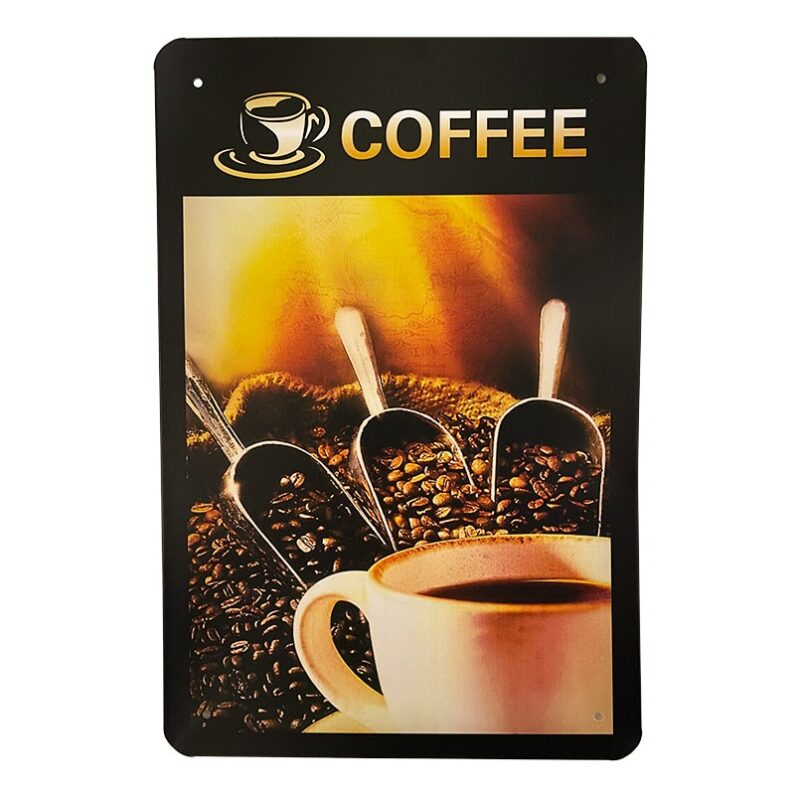 Metallskylt Coffee Svart