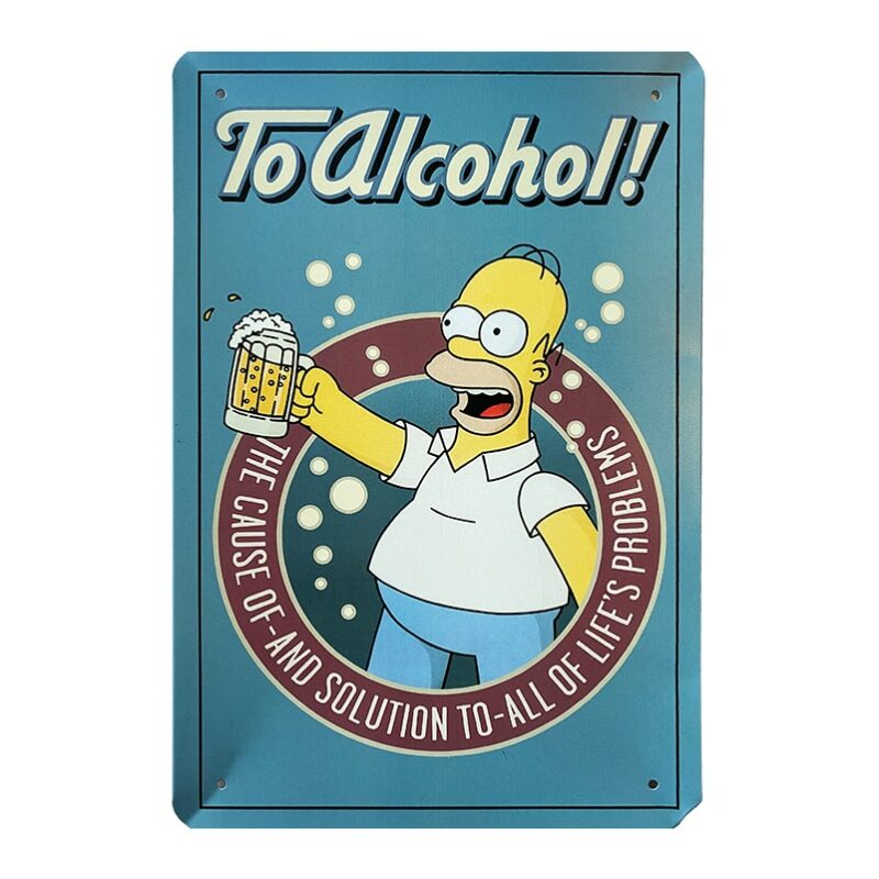 Metallskylt - Simpsons To Alcohol