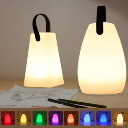Bordslampa LED med handtag - fyrkantig eller oval - RGB färgförändringar