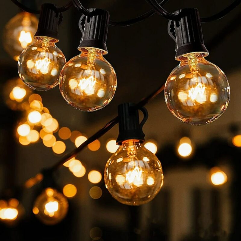 Inom- och utomhus ljuskedja med 25 st. G40 Vintage glödlampor (ca 7