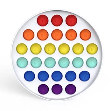Fidget Toys - Pop It Bubbles - Vit Cirkel regnbåge (med alfabetet)