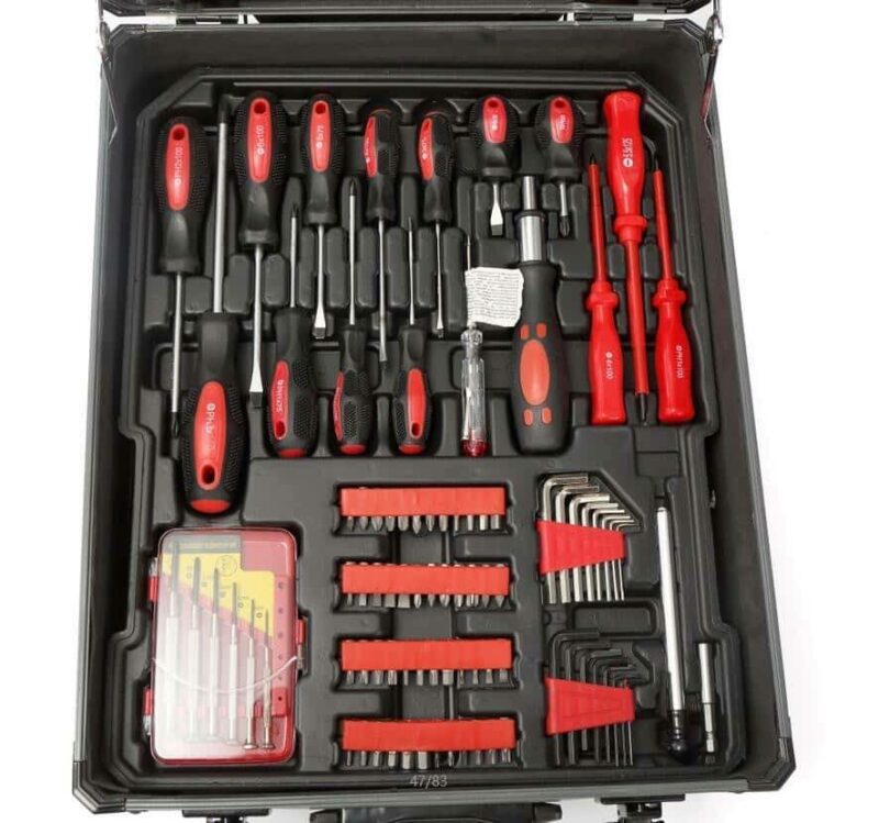Professional værktøjssæt i kuffert (399 dele)